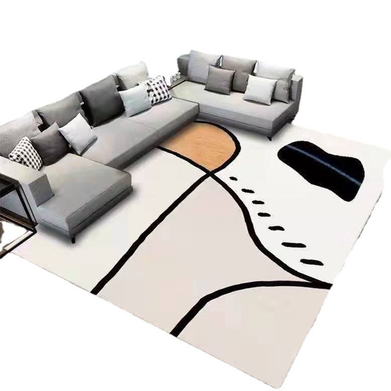 Modern Pink Carpet Polyester Color Lump Rug Washable Rug for Home Decor