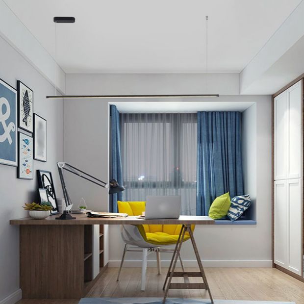 Moderne lineare Form Island Beleuchtung Idee Metal 1 Light Island Anhänger für Esszimmer