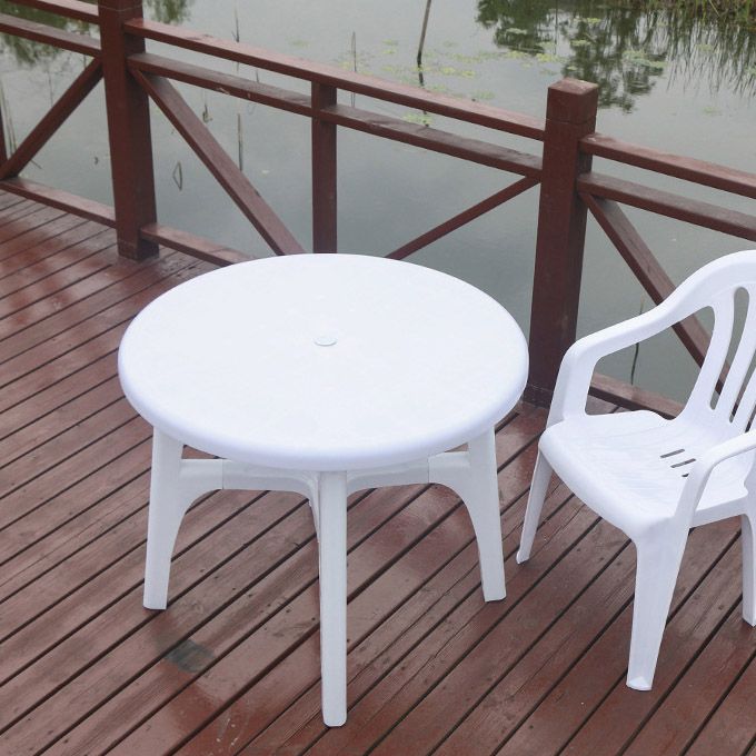 Modern Geometric Courtyard Table Plastic Waterproof Outdoor Table