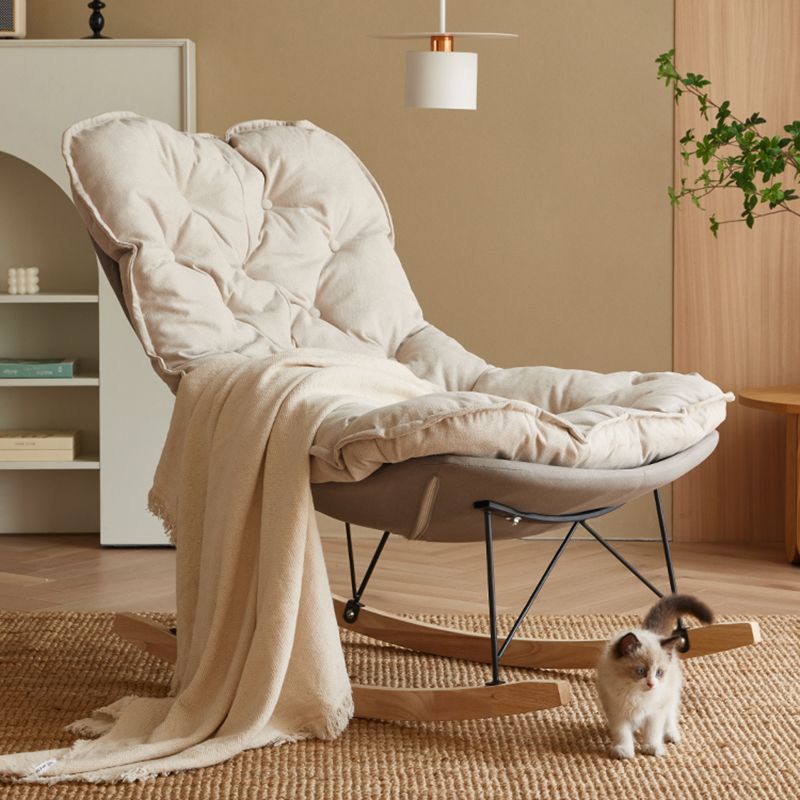 Modern Rocker Chair Metal Frame Spindle Rocker Chair with Padded Seat