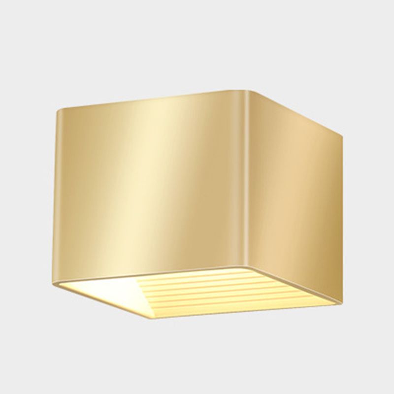 Modern Golden Wall Mounted Sconce Rectangle 2 Lights Shaded Wall Light