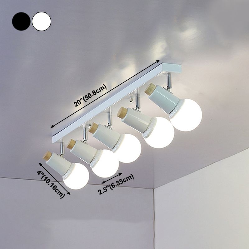 Plafonnier sur Rail en forme de cylindre, en fer moderne, 1 lumière, montage encastré pour magasin de vêtements