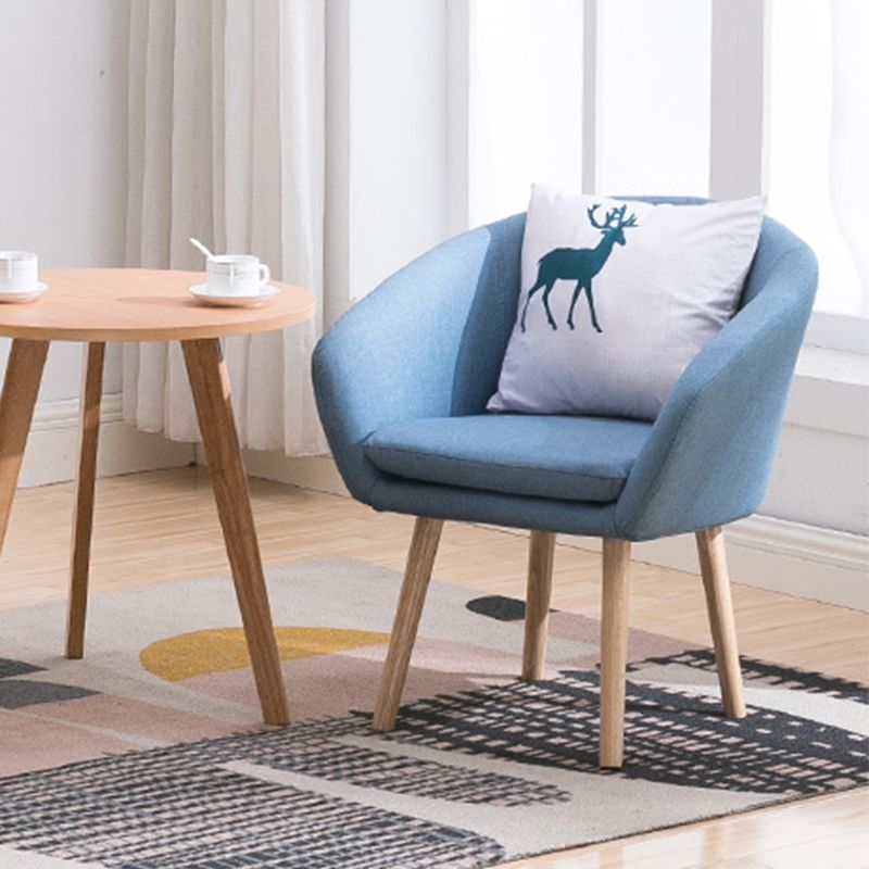 Contemporary Sloped Arms Accent Armchair Basic Four Leg Arm Chair