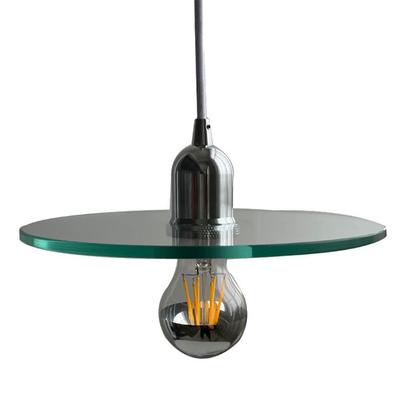 Clear Glass Modern Drop Pendant Slim 1-Light Ceiling Light for Coffee Shop