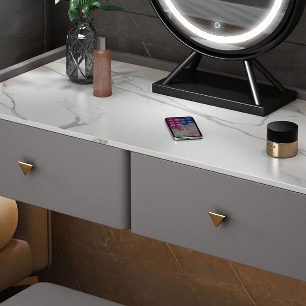 Contemporary Double Drawers Make-up Vanity Marble Makeup Vanity Desk Table