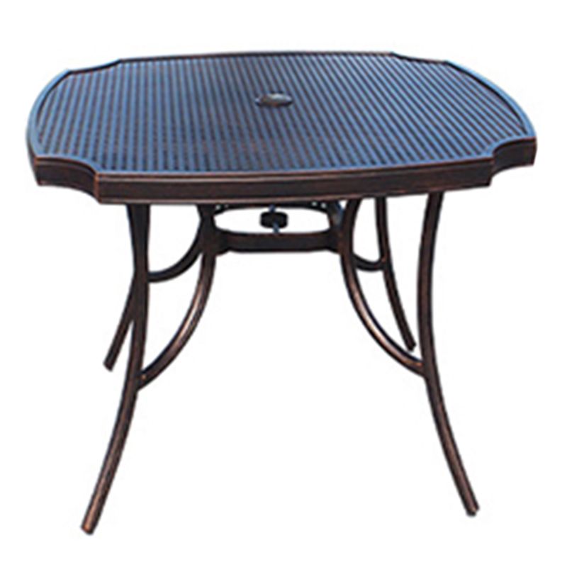 Modern Waterproof Geometric Courtyard Table Aluminum Frame Outdoor Table