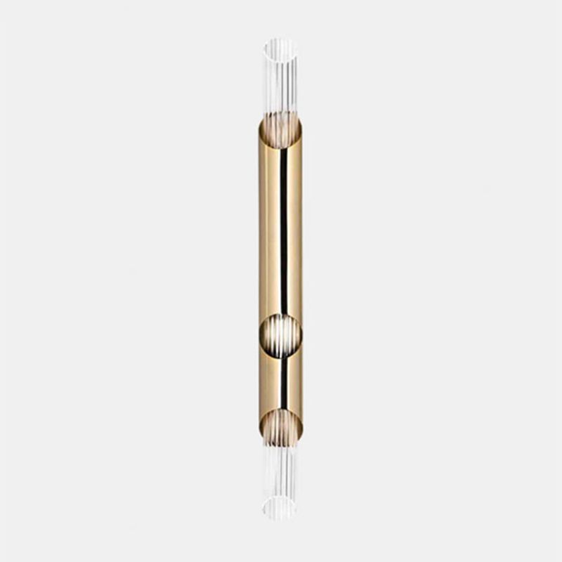 Linear Shape Metal Vanity Light Modern Style Multi Lights Vanity Light Fixture in Gold