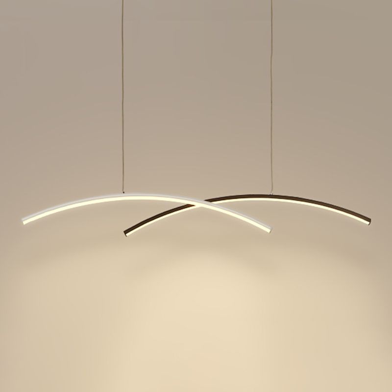 Black and White Ceiling Pendant Fixture Aluminum LED 2 - Light Kitchen Island Light