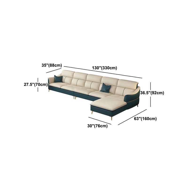 Glam Style Sofa Bed with Padded Leather and White Upholstery Sofa