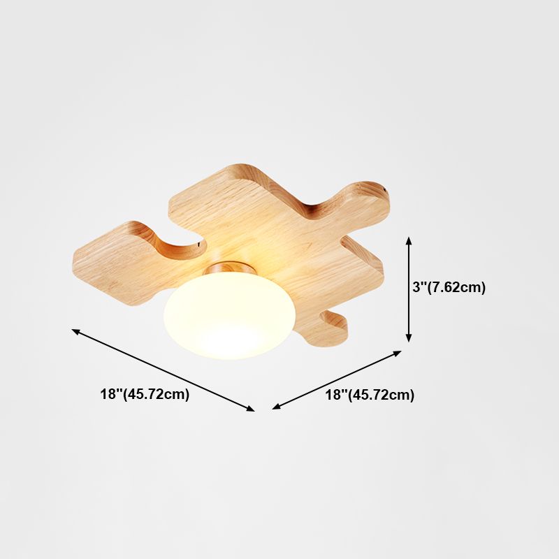 Luz moderna de techo montado en el techo Luz de techo de madera nórdica