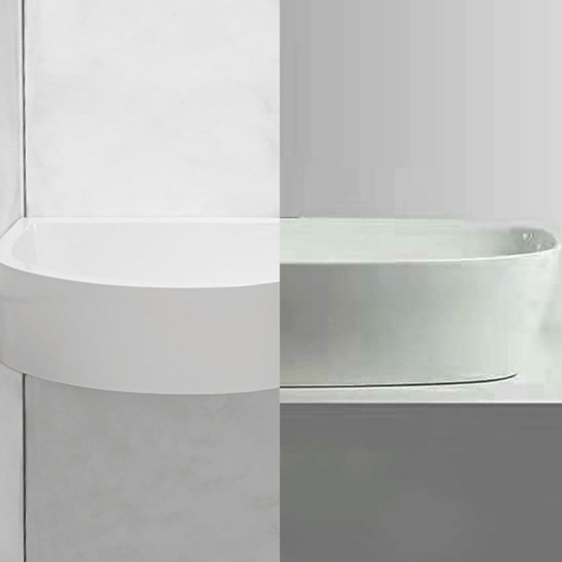 Contemporary Bathroom Sink Man Made Rock Specialty Wall Mount Bathroom Sink without Faucet