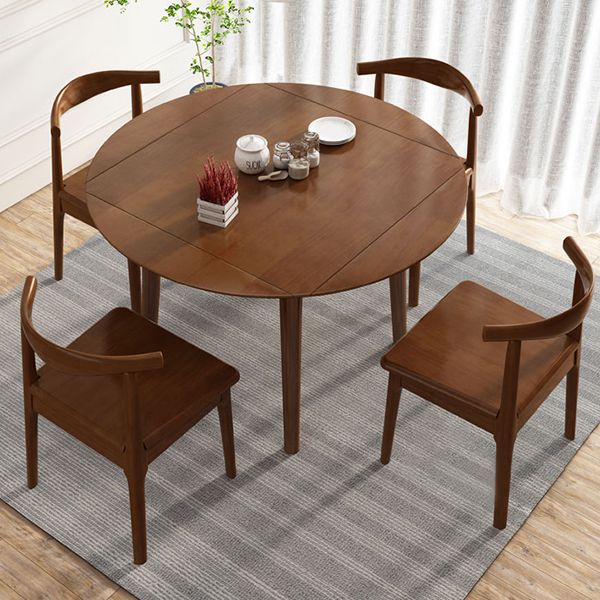 Rubberwood Dining Table Drop-Leaf Dinner Table for Dining Room