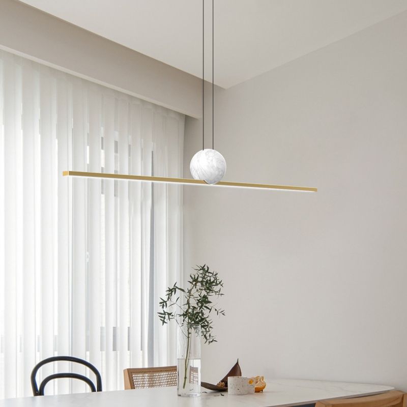 Simple Shape Modern Pendant Lighting Fixtures Metal 1 Light Island Light Fixture for Dining Room