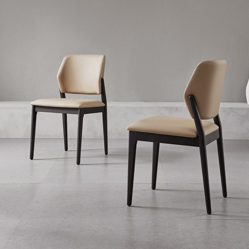 Contemporary Style Side Chair Wood Open Back Dining Room Chair for Brasserie