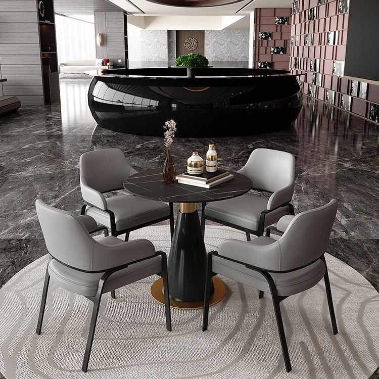 Traditional Luxury Round Indoor Table Sintered Stone Top Table for Kitchen