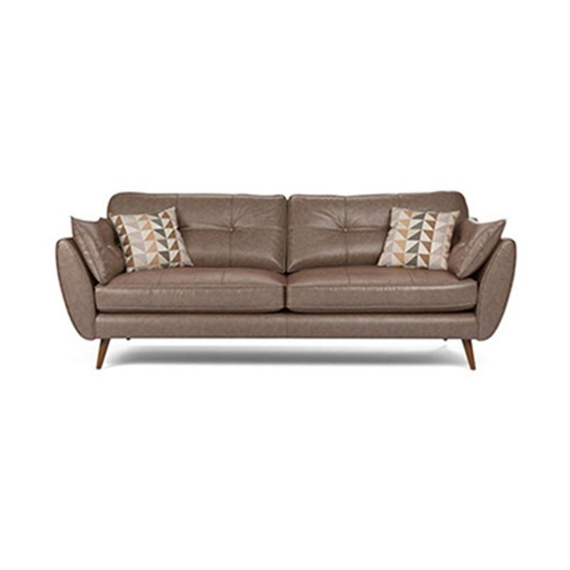 Contemporary Faux Leather Stationary Flared Arm Cushions Seating
