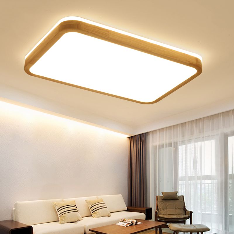 Luz de techo LED moderna del accesorio de iluminación del techo del soporte rasante de madera de la geometría para el dormitorio