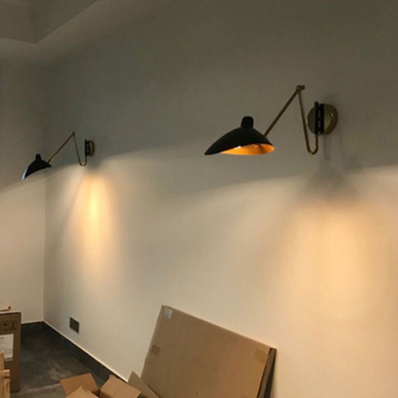 Zeitgenössische verstellbare Wandleuchten Einkopf -Schwarze Wandlampe für Schlafzimmer Wohnzimmer
