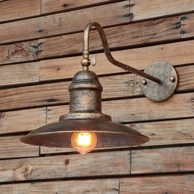 Lumo da parete in metallo sfumatura a parete industriale a parete singola lampada montata