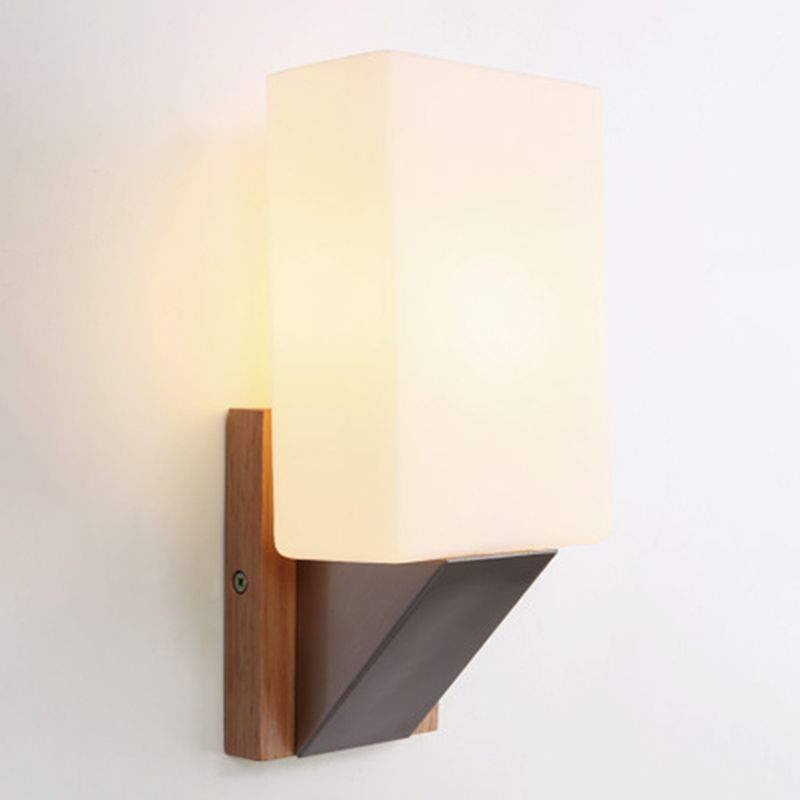 Modern Style Rectangular Wall Light Sconces Wood 1 Light Wall Lighting Ideas