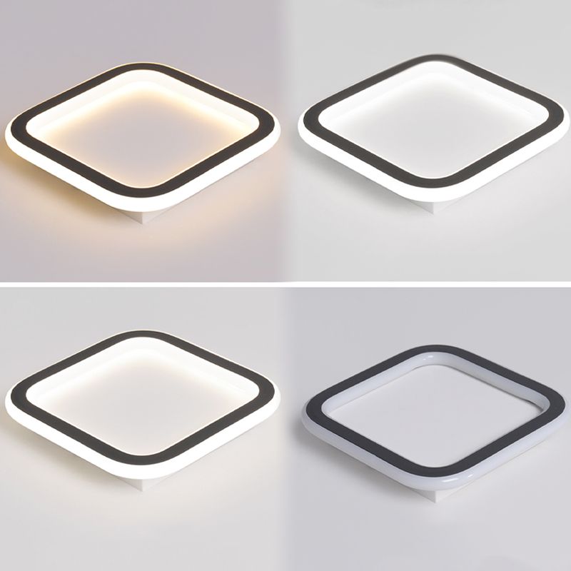 Geometric LED Close to Ceiling Fixtures with Acrylic Shade for Bedroom