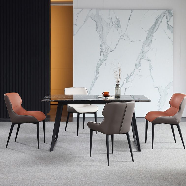 Upholstered Armless Dining Chair Modern Indoor-Outdoor Chair