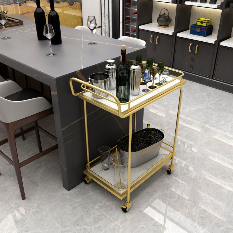 33.86" High Rolling Contemporary Prep Table Metal Prep Table for Dining Room