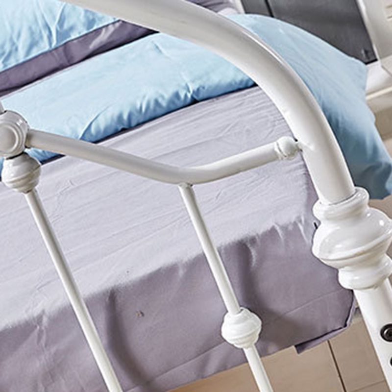 Standard Iron Frame Bed with Arched Headboard and Metal Legs