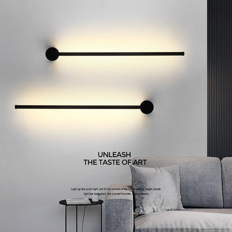 Modern Minimalist Style Linear Wall Mounted Light Fixture Metal Wall Sconces for Living Room