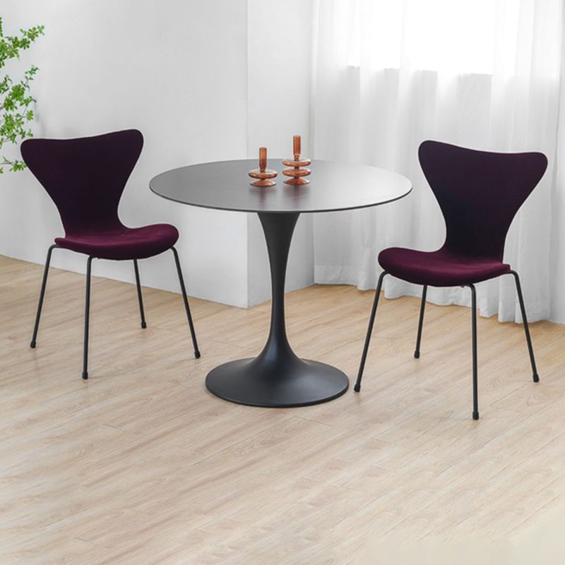 Mid-Century Modern Mental Coffee Table Round Top Shape Pedestal Coffee Table Set