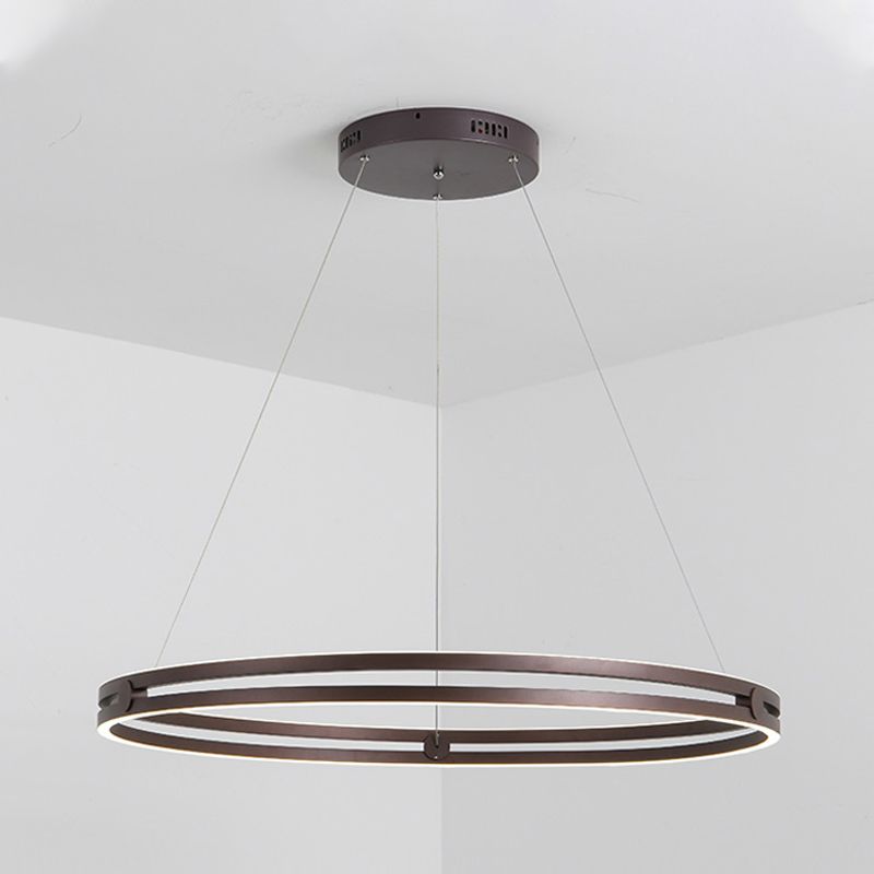 Contemporary Simple LED Hanging Pendant Light Silicone Linear Chandelier for Living Room