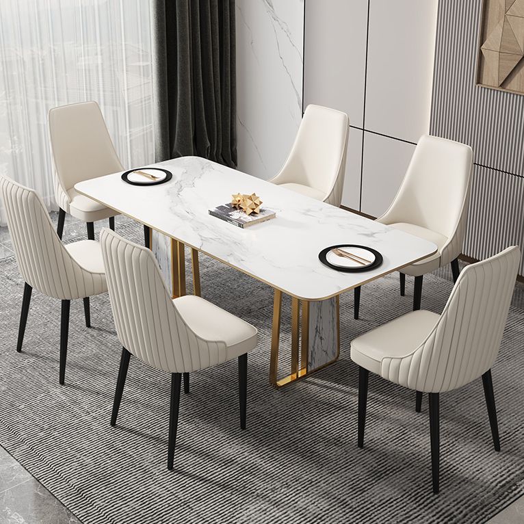 Glam Style Dining Chair Leather Parsons Dining Chair for Home
