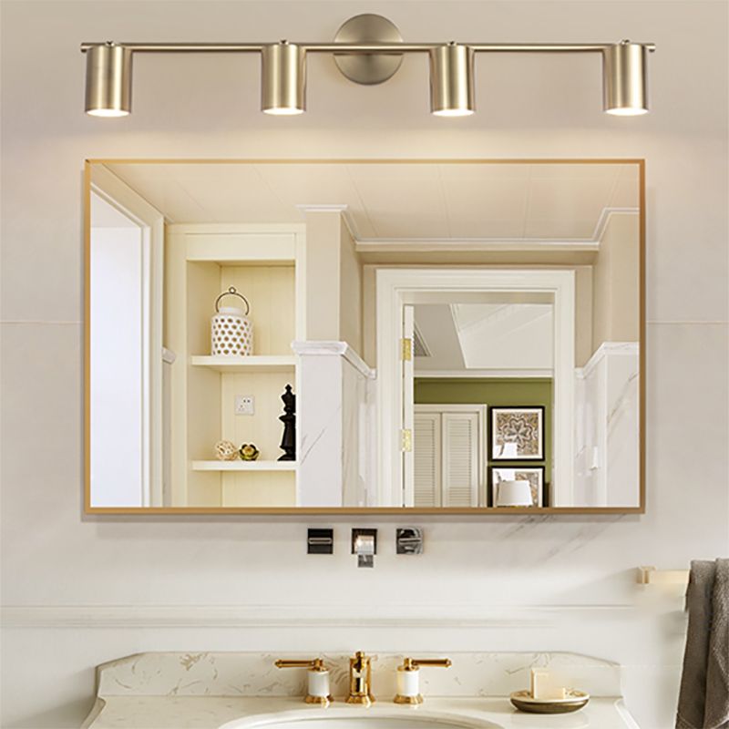 Gold Cylinder Mirror Light Modern Style Metal Wall Mount Lighting Fixture