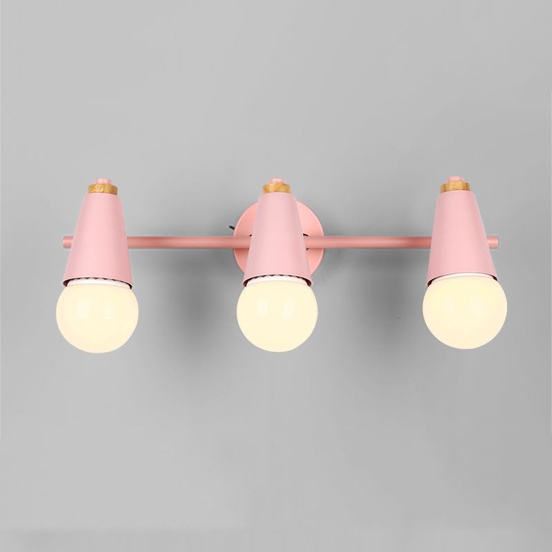 Modern Wood Wall Sconce Geometric Shape Wall Light with Metal Shade for Bedroom