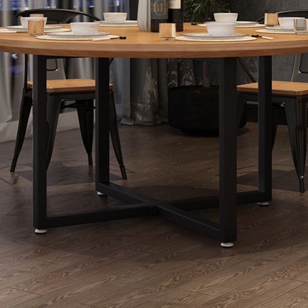 Contemporary 1/4/5/7 Pieces Furniture Round Solid Wood Dining Table Set in Brown