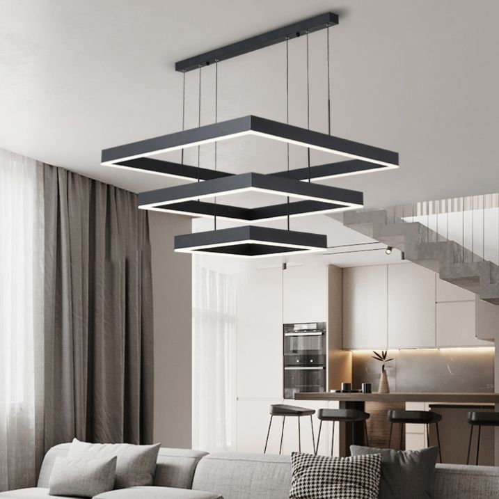 New Modern Metal LED Hanging Lamp Kit Three-tier Pendant Lighting Fixtures for Living Room