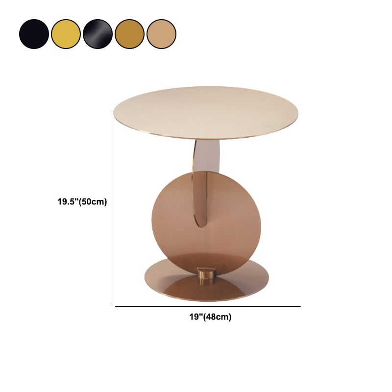 Medieval Modern Style Pedestal Base Design Circular Metal Side Table