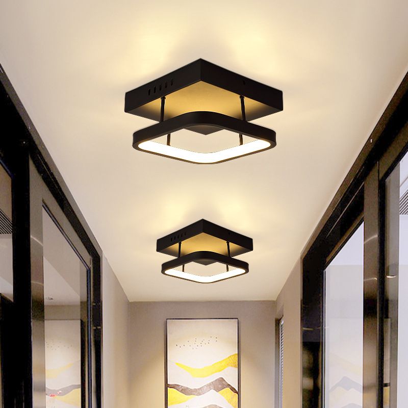 Plafonniers encastrés à deux niveaux, luminaires modernes en aluminium pour allée