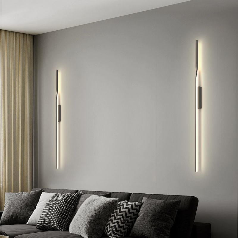 Contemporary Metal Wall Light Straight LED Wall Sconce for Living Room