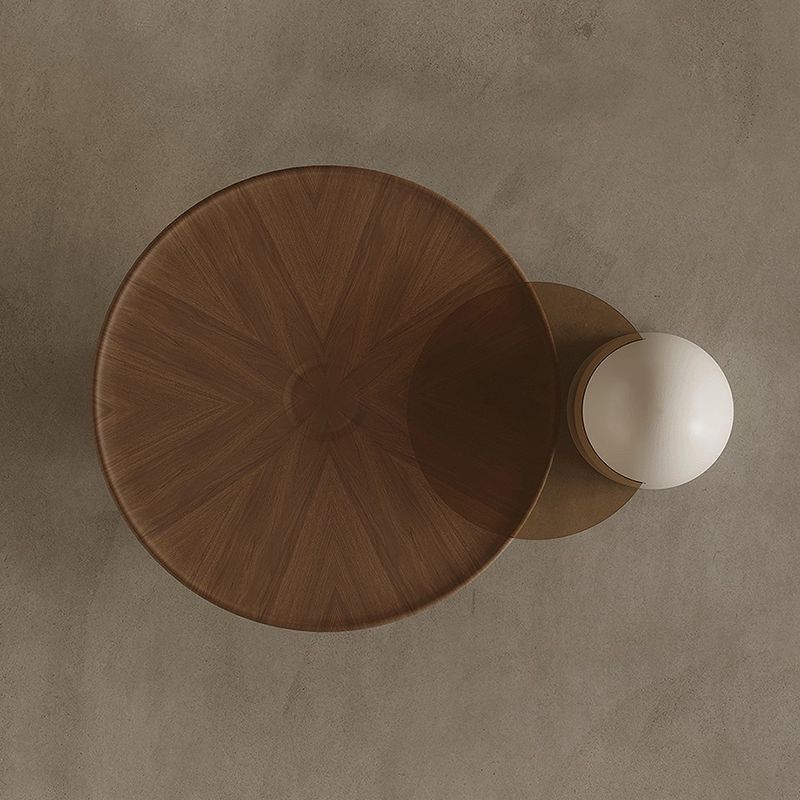 Modern Wood Coffee Table Round Nesting Coffee Table Set for Living Room