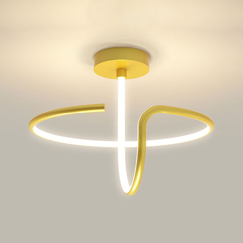 Modern Style Linear Shape Ceiling Fixture Metal 1 Light Flush Ceiling Light Fixture
