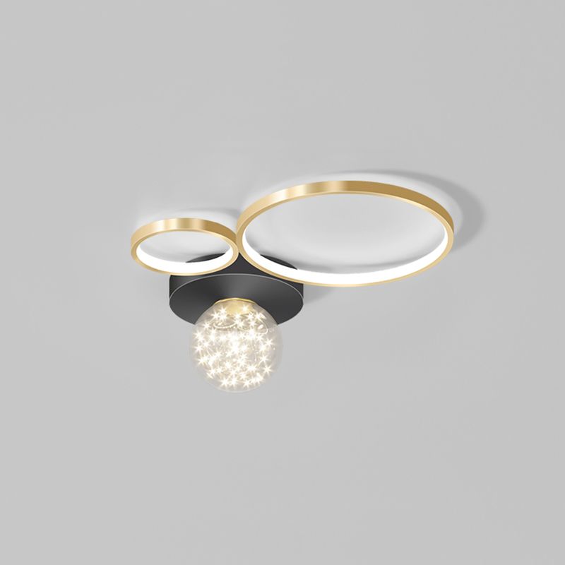 Nieuwe Moderne LED Metalen Flush Licht 1-Licht Zwart Flush Mount Plafond Licht voor Woonkamer