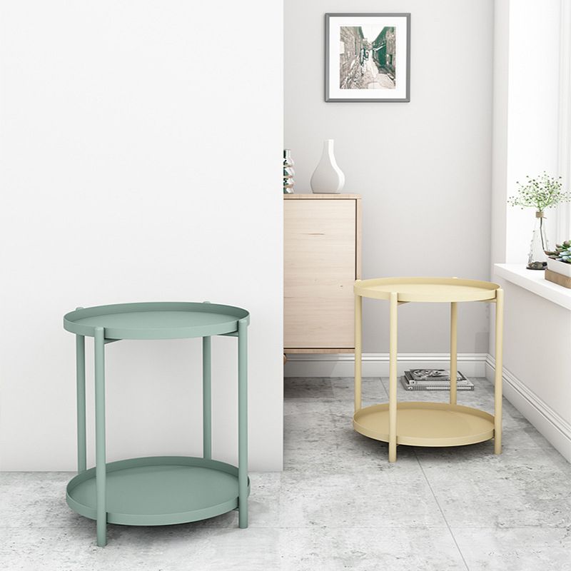 Modern Round Tray Top Side End Table 4 Legs Side Table for Living Room
