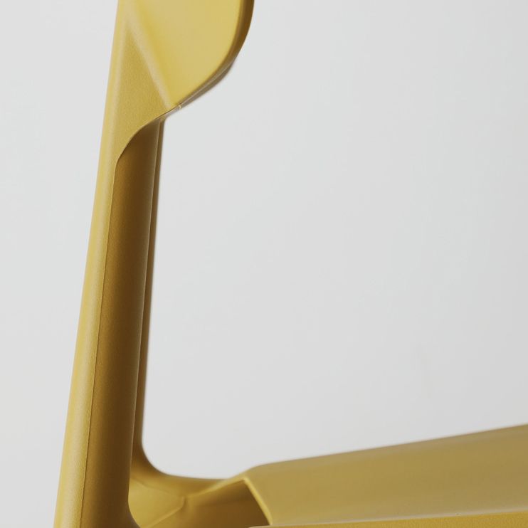 Minimalistische stijl Plastic armloze stoel Open achterste Dining zijstoel voor thuisgebruik