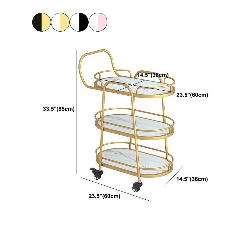 Contemporary Metal Prep Table 33.46"H Rolling Prep Table for Dining Room