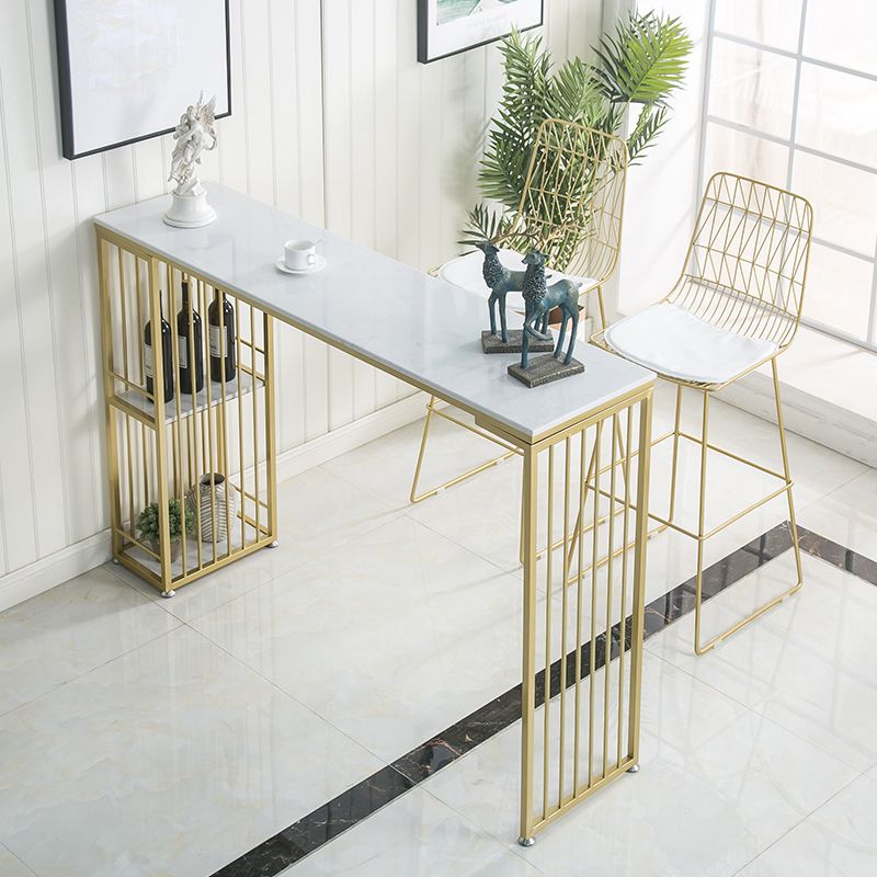 Glam Pub Height Dining Table Double Pedestal Counter Wine Table