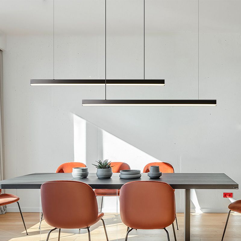 Luz de la isla lineal de estilo moderno metal 1- iluminación de la isla ligera