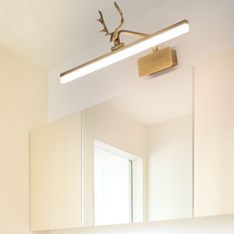 American Style Linear Vanity Lighting Fixtures with Antlers Acrylic Vanity Sconce
