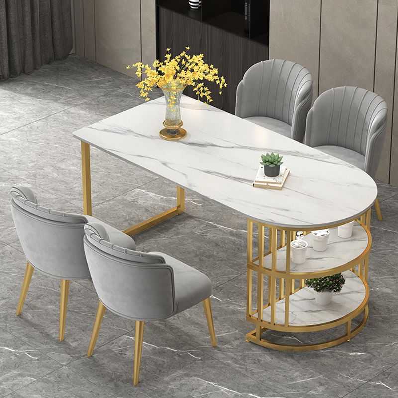 Table à manger en pierre de style glam