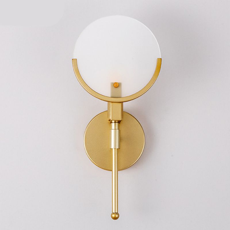 Stone Round Sconce Light Contemporary 1 Head Wall Mount Lighting in Gold